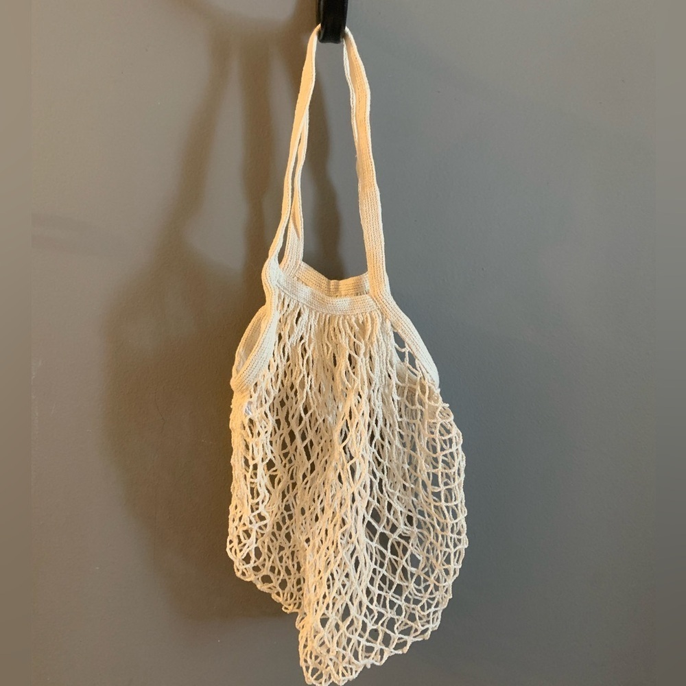 Cream Mesh Tote Bag‎